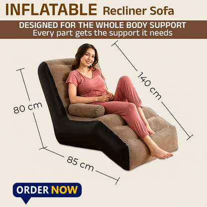 Inflatable Lazy Sofa Chair with Househoid air Pump, Foldαble Lounge Chair with Armrests for Living Room, Bedroom, Office,Travel, Cαmping