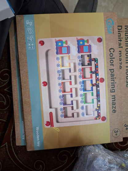 Magnetic Color & Number Maze Montessori Wooden Puzzle Game Board