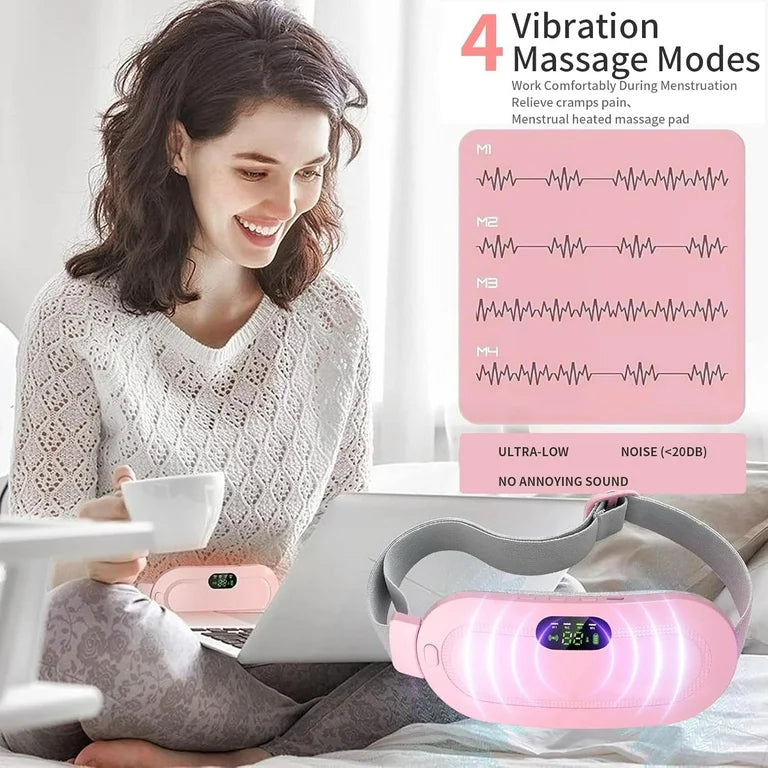 Period Pain & Backache Relief  Smart Wireless Heating Pad with Vibration Massage (Rechargeable, Portable)