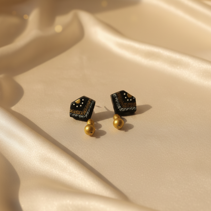 Terracotta Jewelry Necklace Set for Women – Handcrafted Clay Necklace with Earrings