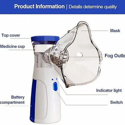 Portable Nebulizer for Kids,Adults for Breathing Problem White-Blue Nebulizer
